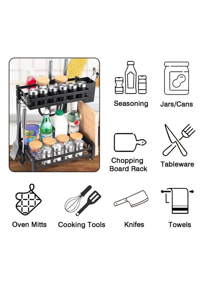 IBELL Kitchen Storage Rack, 2-Tier Bartan Stand/Kitchen Organizer/Counter for Utensils Storage - (IBLDR333, Black) - Image 4