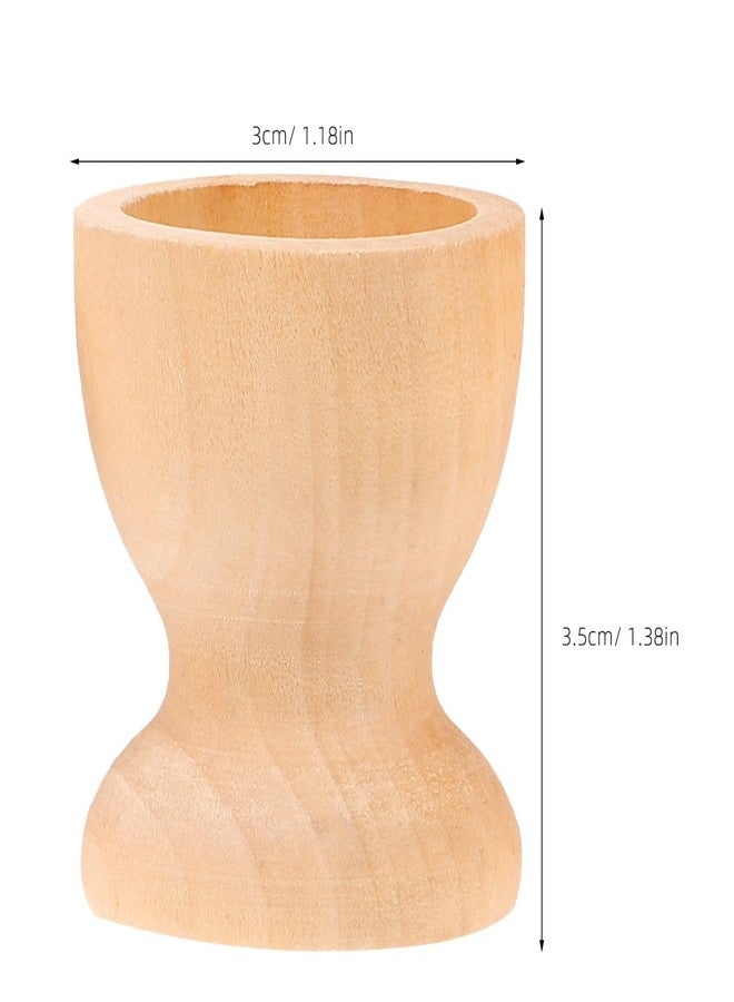 IMIKEYA 10Pcs Wooden Easter Egg Holders, Unfinished Wood Boiled Egg Cups Holders for Easter Crafts, DIY Painting, Party Decoration, Home Kitchen - Image 5