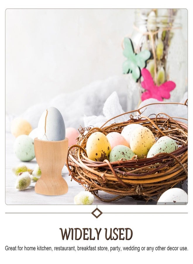 IMIKEYA 10Pcs Wooden Easter Egg Holders, Unfinished Wood Boiled Egg Cups Holders for Easter Crafts, DIY Painting, Party Decoration, Home Kitchen - Image 3