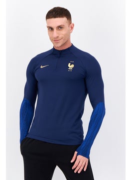 Nike Men Slim Fit Long Sleeves Football France Strike Drill Jersey, Navy  - Image 1