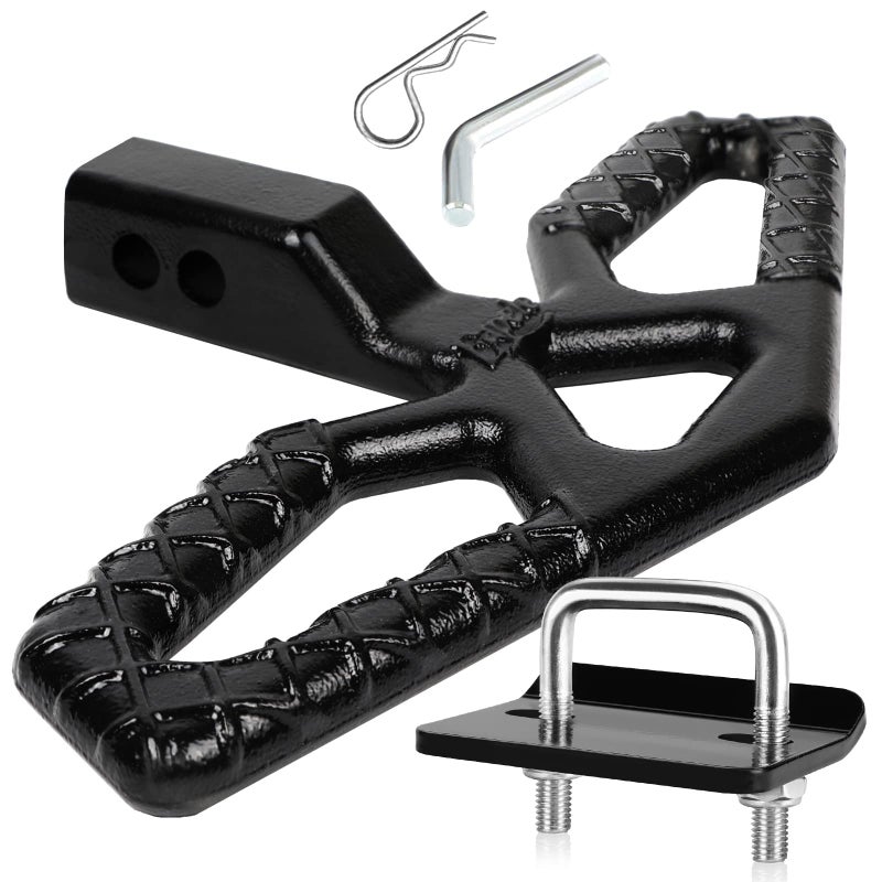 Eapele Tow Hitch Step for 2 inch Receiver Universal Anti Slip Bumper GuardStrong Steel 10000lbs Maximum Load for Trailer Tow Truck Pickup SUV Pickup Van RV