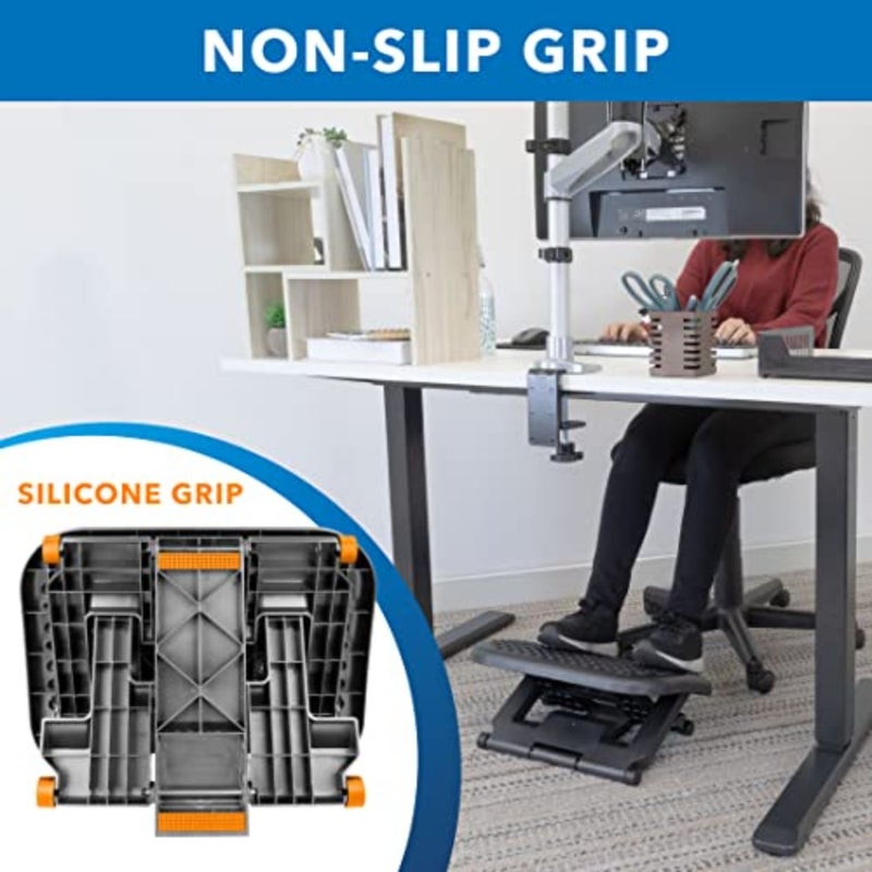 Ergonomic Under Desk Footrest Height Adjustable Office Foot Rest with 3 Levels Tilting Stool Home Massage Surface for improved Circulation, Black 1 count Pack of 1 MI-7801 - Image 4