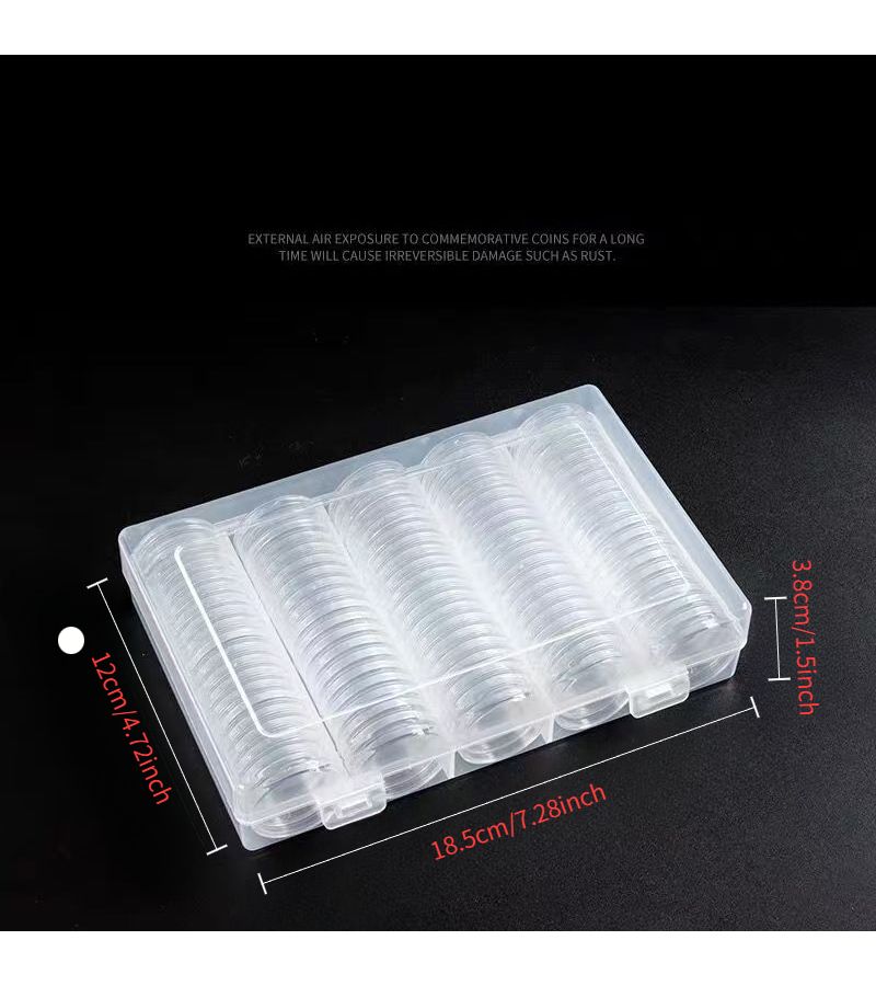 High End 101 Pieces Small Round Boxes with Large Storage Box Transparent Coin Protection - Image 3