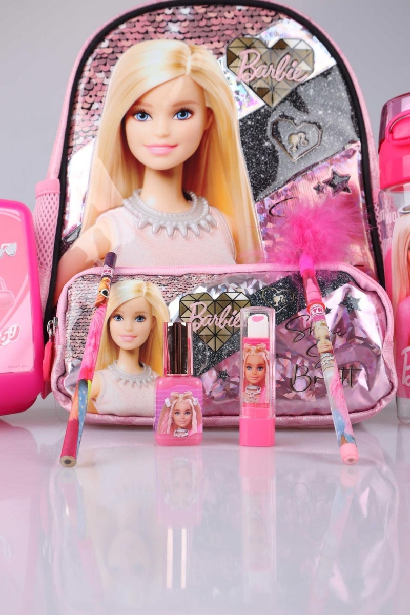Barbie Licensed Mysterious Glitter Collection Kindergarten and Pencil Bag, Water Bottle, Lunch Box Stationery Set  - Image 3