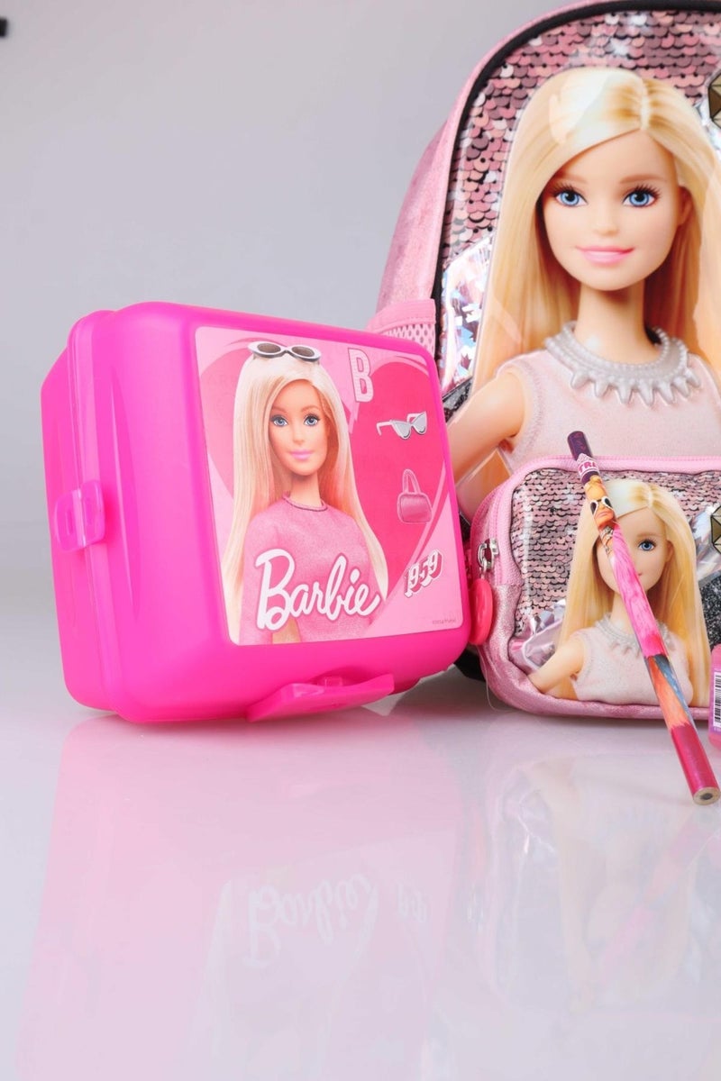 Barbie Licensed Mysterious Glitter Collection Kindergarten and Pencil Bag, Water Bottle, Lunch Box Stationery Set  - Image 4