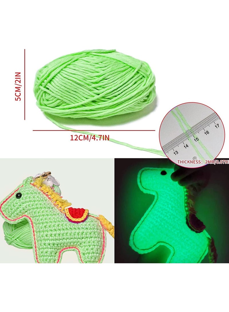 SYOSI 5Pcs Glow in The Dark Yarn Luminous Yarn for Crocheting 55 Yards Sewing Supplies Scrubby Yarn for Beginners I Love This Yarn for KnittingCrochet and DIY Party Supplies Fluorescent Light Green - Image 5