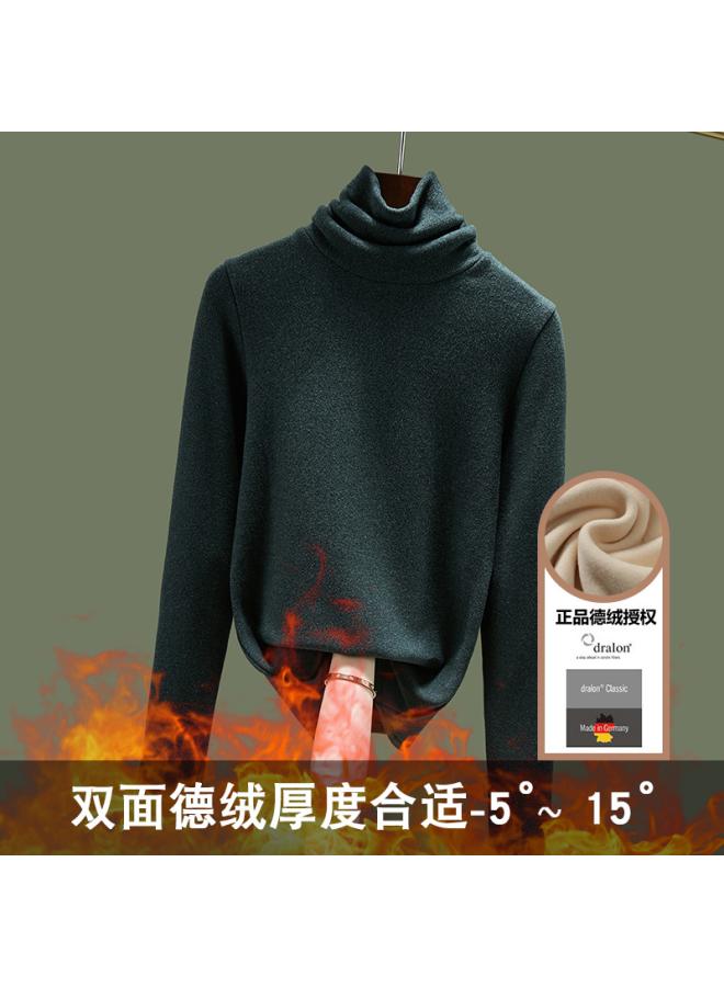 Bottoming Shirt Women's Pile Collar Autumn And Winter Long-sleeved Women's T-shirt Double-sided Fleece-lined Fleece Warm Top