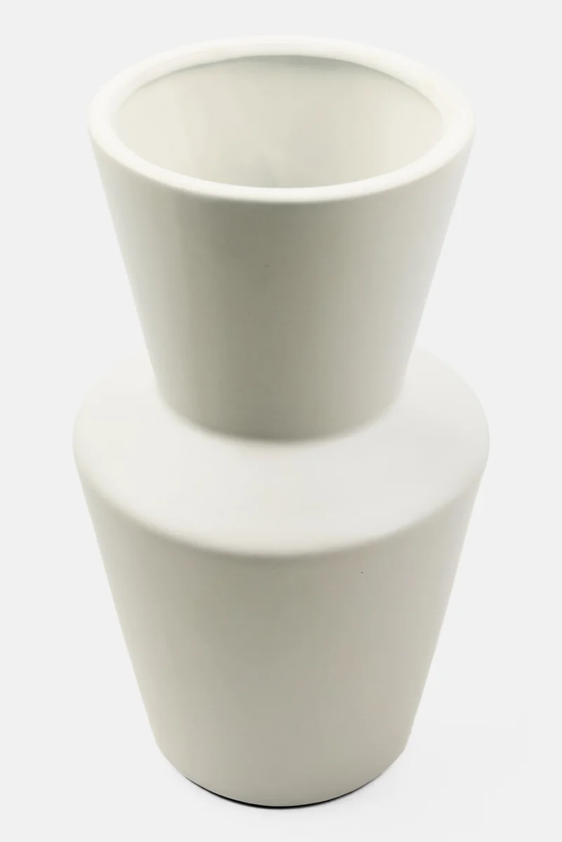 Muy Mucho Ceramic Flower Vase, White