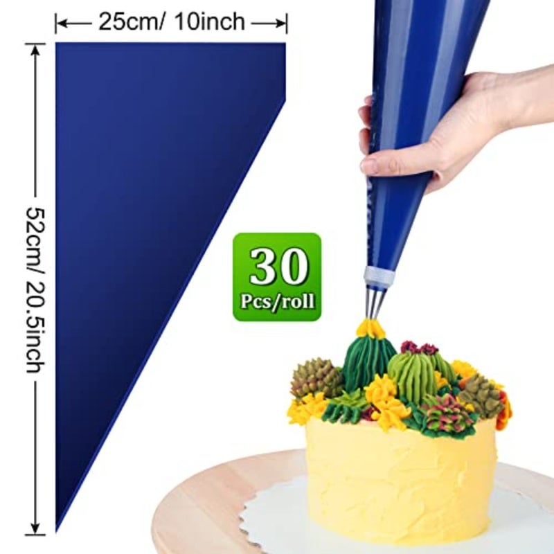 Pack of 21 inch disposable piping bags, extra large thick pastry bags, piping bags for decorating biscuits, cupcakes, desserts and cakes - Image 2