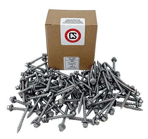 Chenango Supply #10 x 2" Hex Washer Head Metal Roof Screw *(Multiple Sizes in Listing)* Self Starting/self Tapping Metal to Wood, Sheet Metal Roofing, siding Screws with EPDM Washer Seal. 100 PCS (#10 x 2") - Image 2