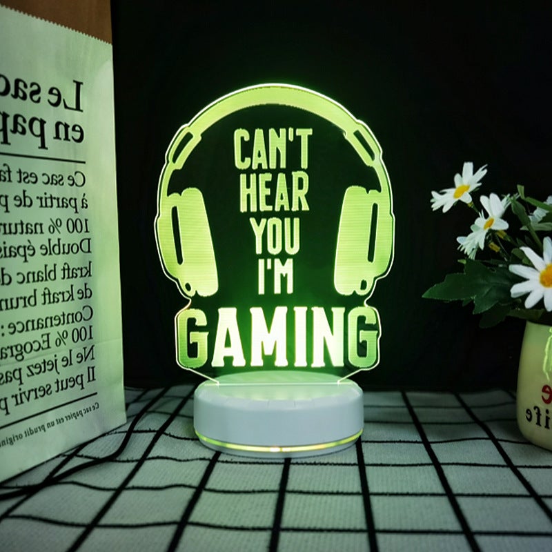 3D Creative Colorful Gaming Night Light for Room Decoration