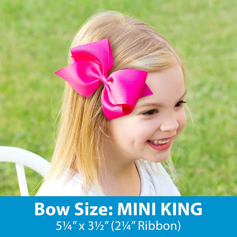 Wee Ones Girls' Mini King Grosgrain Hair Bow, Pearl White, Mini King - Image 2