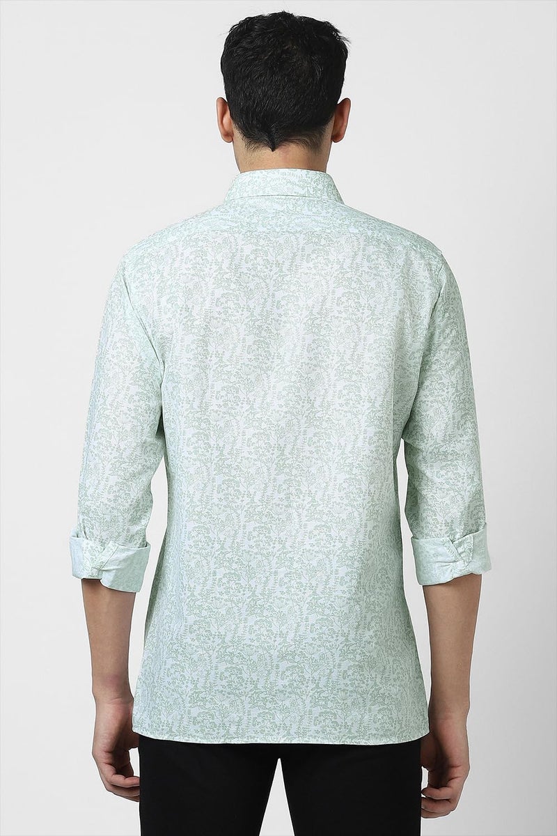 Van Heusen Men's Regular Fit Shirt (VHSFFCUB603043_Light Green - Image 3