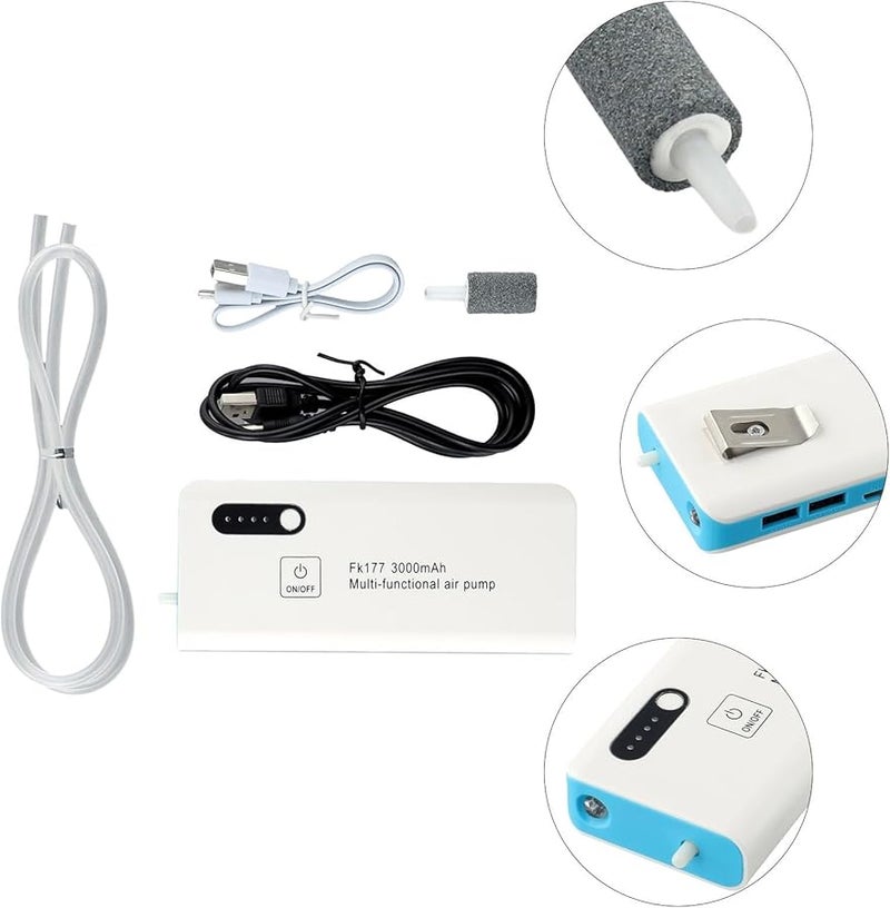 USB Charging Portable Fishing Aerator Air Pump For Outdoor Fishing And Aquarium Oxygen Bubbler - Image 5