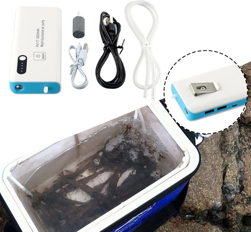 USB Charging Portable Fishing Aerator Air Pump For Outdoor Fishing And Aquarium Oxygen Bubbler - Image 3