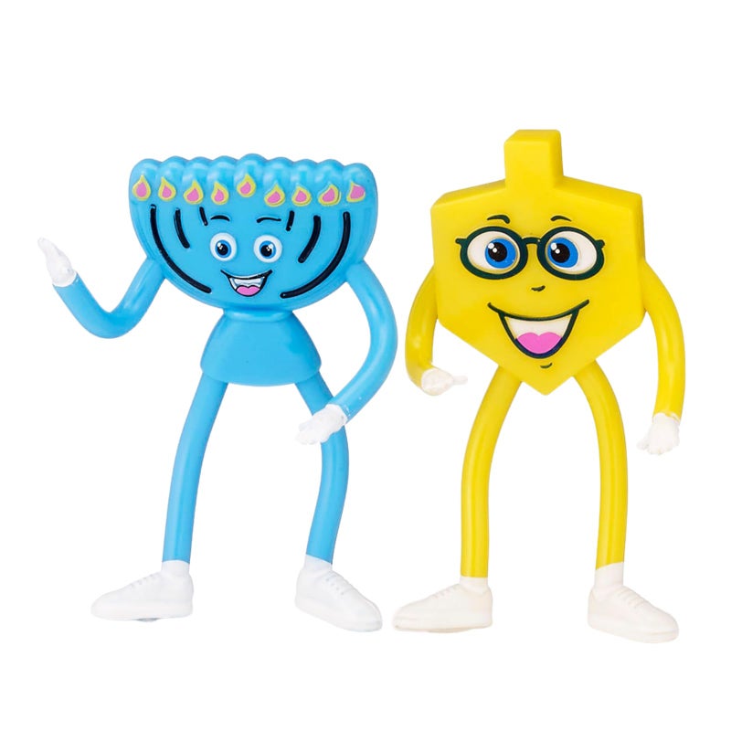 Rite Lite Bendable Chanukah Friends, Dreidel and Menorah Set - Bendable Hanukkah Toys for Kids - Endless Hours of Fun! Chanukah Gift - Image 1