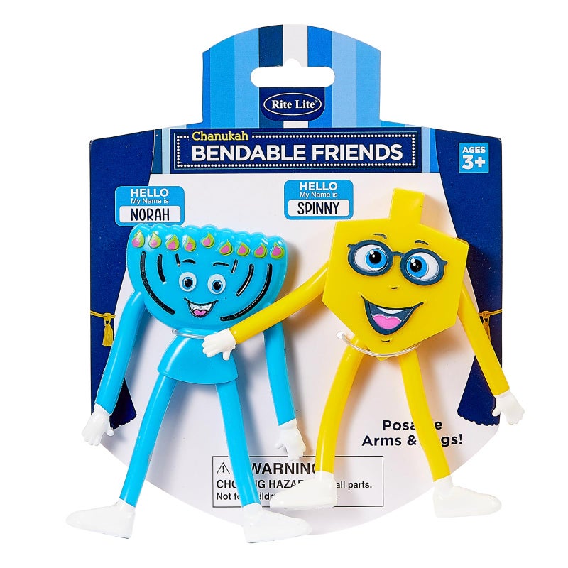 Rite Lite Bendable Chanukah Friends, Dreidel and Menorah Set - Bendable Hanukkah Toys for Kids - Endless Hours of Fun! Chanukah Gift - Image 3