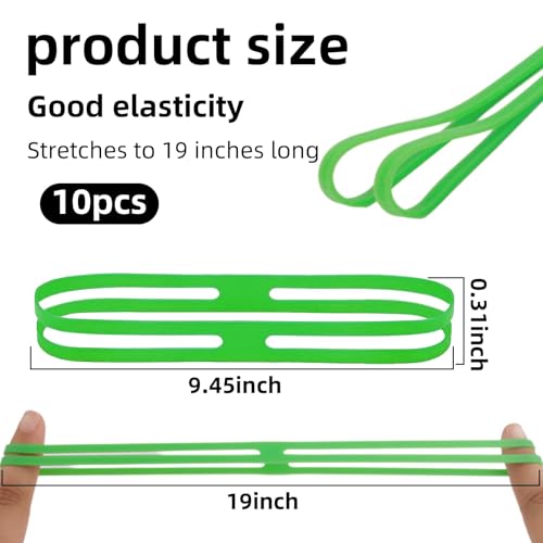 Asofelk 10PCS H Band Silicone Rubber Bands, 9 Inch H-Bands Silicone Rubber Bands Assorted Color, Elastic Rubberbands H-Band Silicones Bands 9 Inch | 9” Silicones Bands - Image 2