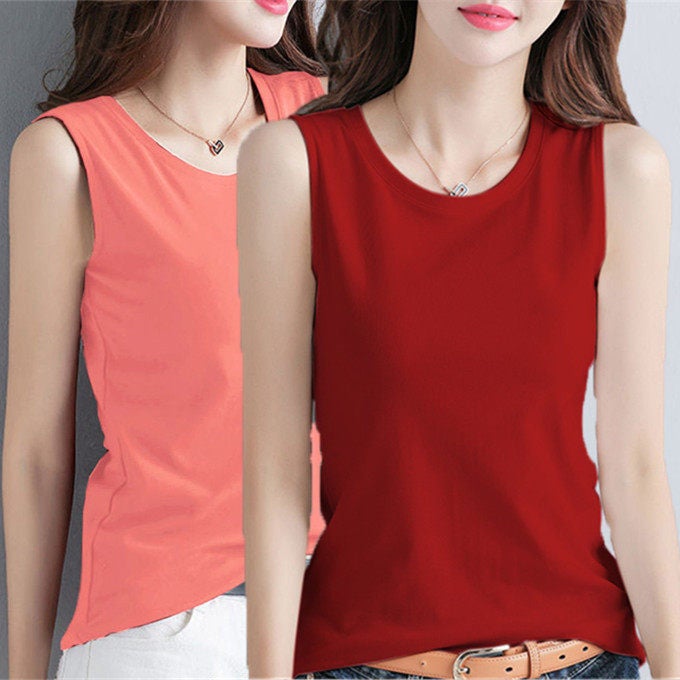 100% pure cotton vest for women's summer outerwear 2025 plus size loose breathable morning run sleeveless versatile undershirt for women - Image 2