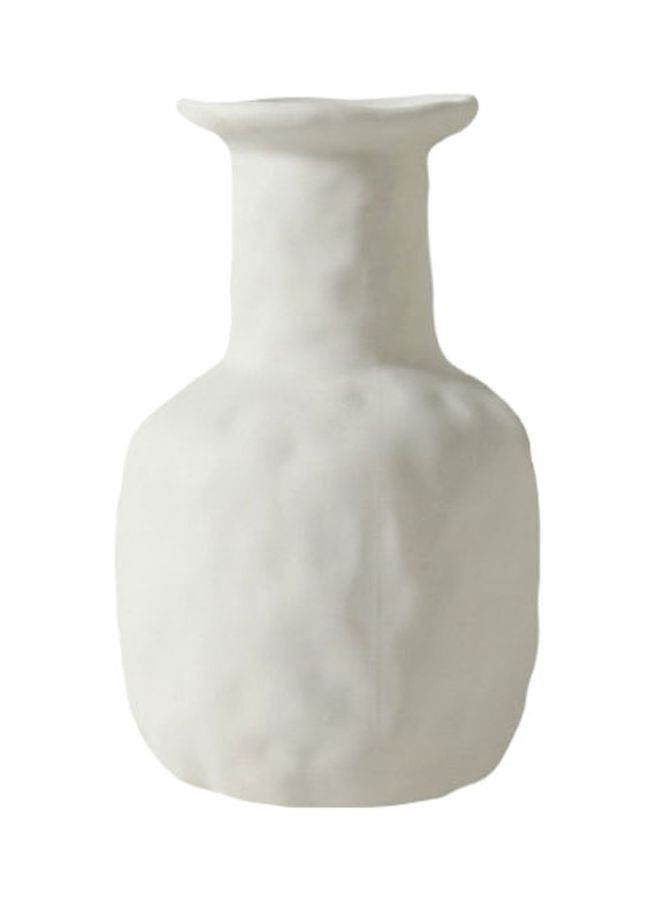 NIBEMINENT Ceramic Flower Vase White 20x9cm - Image 1