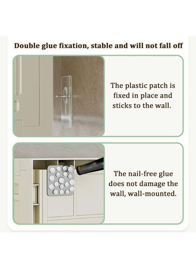 Anmi Wall-Mounted Storage Cabinet, No-Drilling Installation & Dust-Proof Multi-Purpose Organizer with Hooks for Kitchen, Bathroom, Toilet (White 18.4"x 7.1"x 12.4") - Image 5