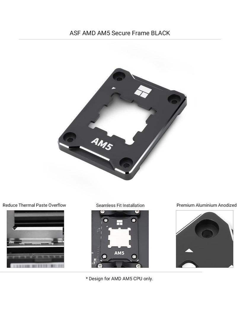ASF-Black AM5 CPU Holder, Corrective Anti-Bending Fixing Frame, AM5 Full-fit Fixed Non-Marking Mounter, AM5 Anti-Bending Contact Frame, CPU Cooler Standard  - Image 3
