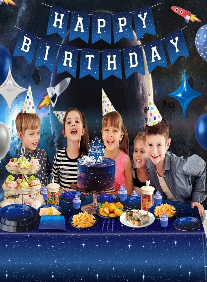 Inspireyee 160 Pack Space Galaxy Party Supplies Ramadan Party Decoration Starry Night Tableware Set Outer Space Plate Solar System Planet Napkins Galaxy Planet Theme Birthday Party Decorations Serves 40 - Image 3