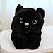 SNOWOLF Cat Stuffed Animals Weighted Plush Toy 197 Realistic Black Cat Plushie Kawaii Toys Soft Ginger Cat Kitten Doll Gift for Boys Girls Birthday Christmas 11 LBs - Image 4