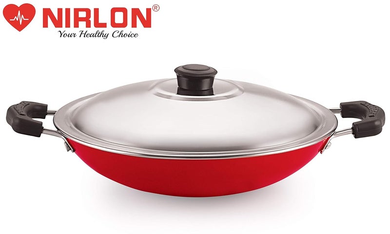 Nirlon Non Stick Aluminium Gas Compatible Appa Chatti/Appam Pan/kallu with Steel Lid 22.5cm - 1 LTR(26mm_Classic_AC) - Image 2