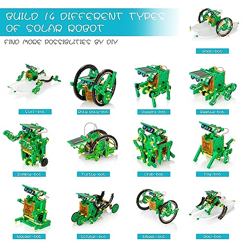 KIDWILL Solar Robot Kit for Kids 14in1 Educational STEM Science Toy Solar Power Building Kit DIY Assembly Battery Operated Robotic Set for Kids Teens and Science LoversBattery Include Green - Image 5