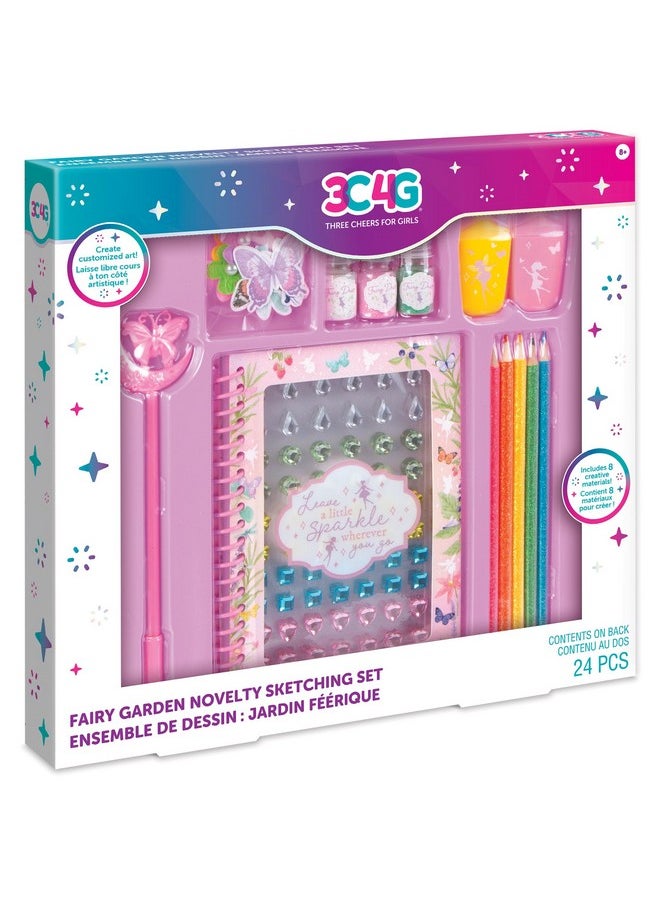 Make It Real Make It Real 3C4G: Fairy Garden Novelty Sketching Set - 24 pcs, Create Crafts & 3D Artworks, Mixed Media Set, Tweens, Girls & Kids Ages 8+, Three Cheers for Girls  - Image 1