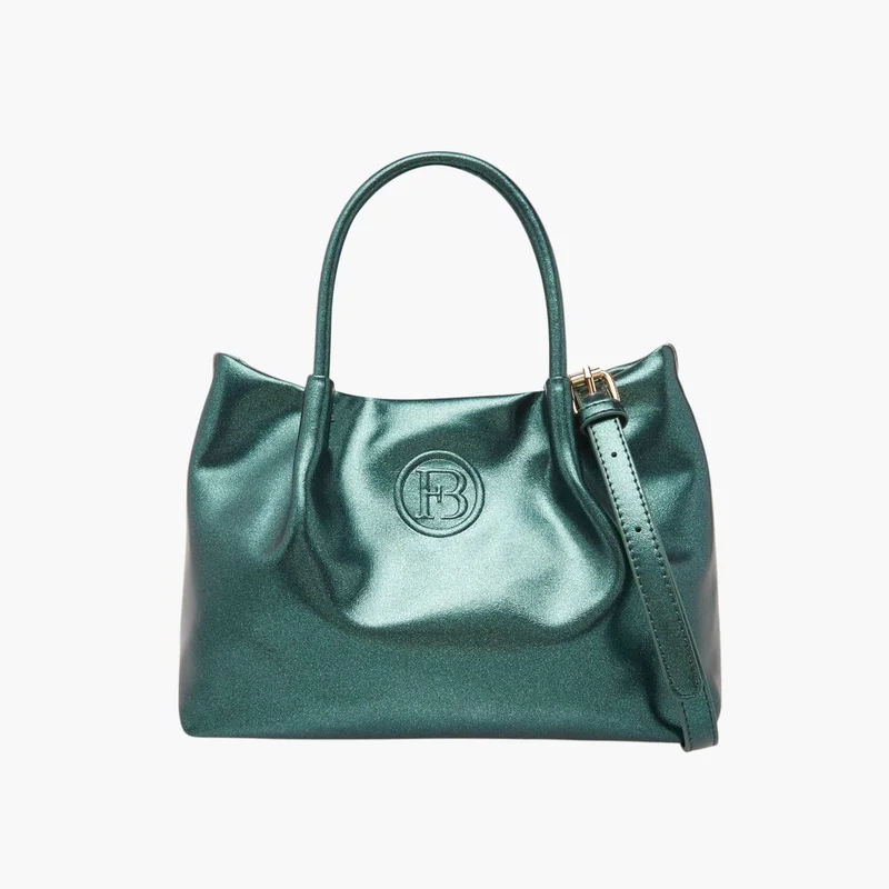 فلورا بيلا من شو إكسبرس Women's Logo Embossed Tote Bag with Detachable Strap and Snap Button Closure