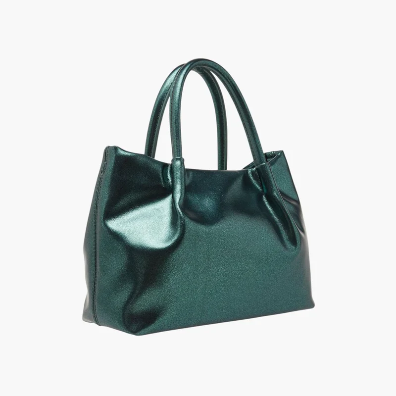 Flora Bella By Shoexpress GREEN Women's Logo Embossed Tote Bag with Detachable Strap and Snap Button Closure Ramadan Collection for Women | Best Price UAE