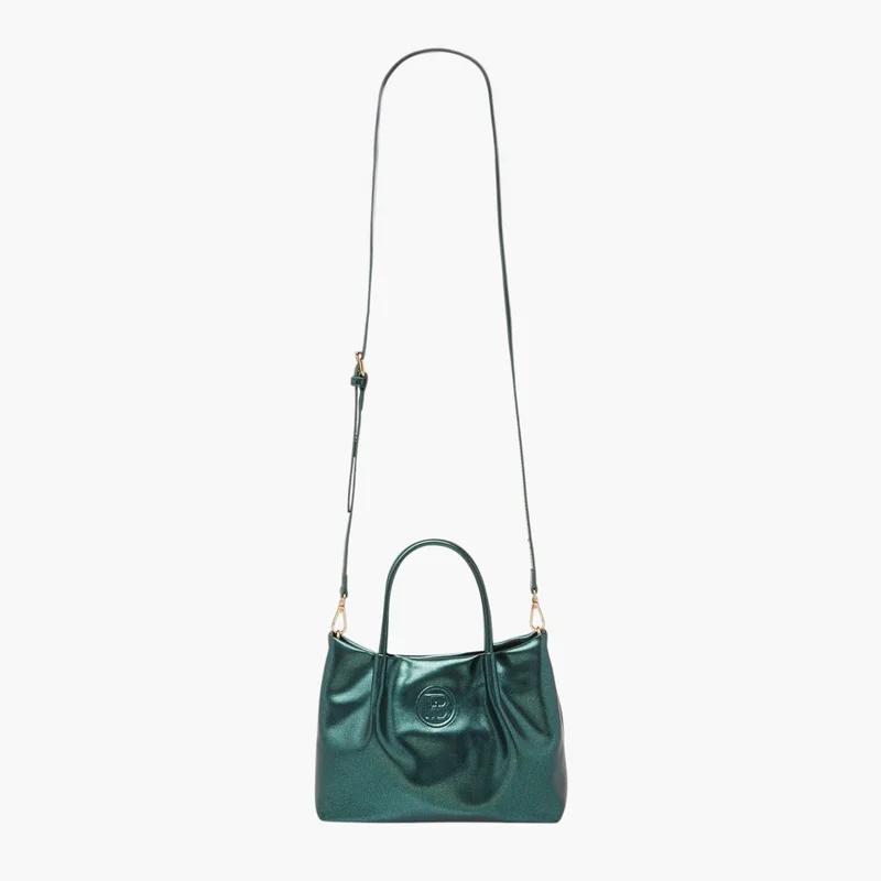 فلورا بيلا من شو إكسبرس Women's Logo Embossed Tote Bag with Detachable Strap and Snap Button Closure