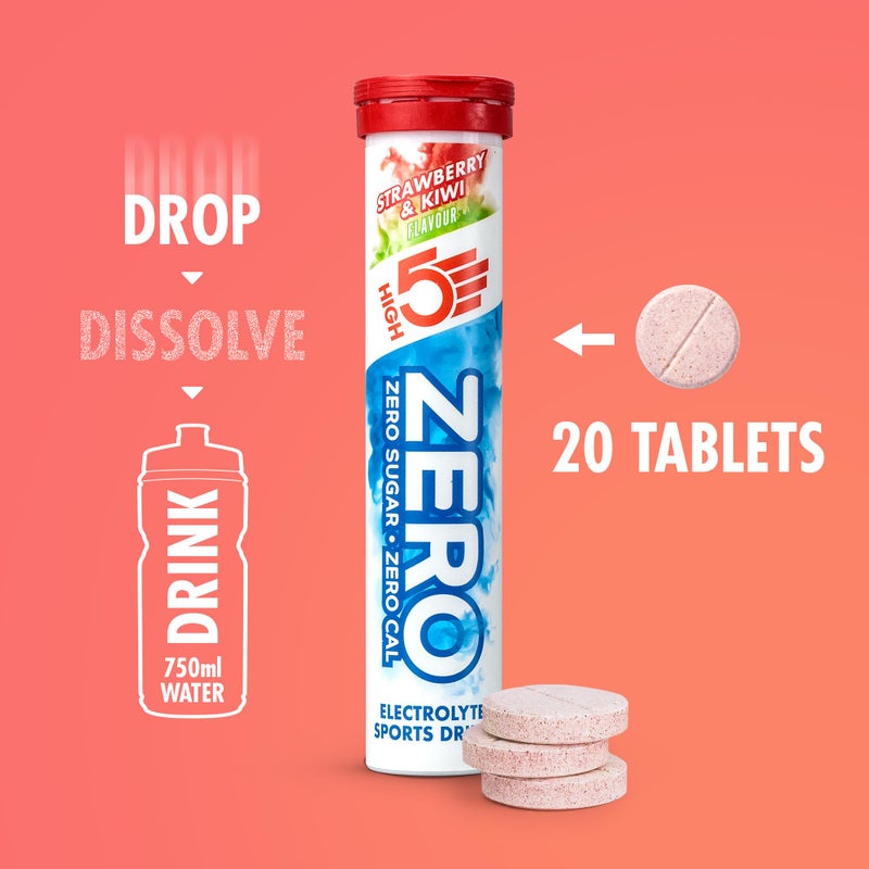 High5 ZERO Electrolyte Tablet - Hydration Tablets Enhanced with Vitamin C - 0 Calories & Sugar Free - Boost Hydration, Performance & Wellness - Strawberry & Kiwi, 20 Tablets (20x, Pack of 1) - Image 4