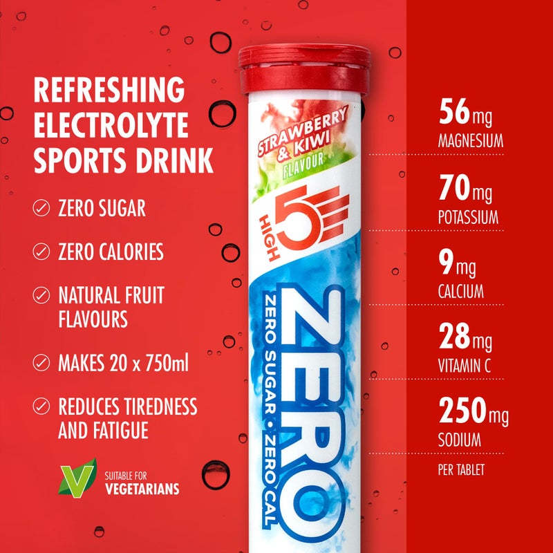 High5 ZERO Electrolyte Tablet - Hydration Tablets Enhanced with Vitamin C - 0 Calories & Sugar Free - Boost Hydration, Performance & Wellness - Strawberry & Kiwi, 20 Tablets (20x, Pack of 1) - Image 3