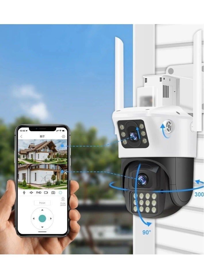 4MP Outdoor PTZ Camera WIFI with Dual Screen Color Night Vision 2K Wireless Security IP Camera Support Human Detection - Image 4