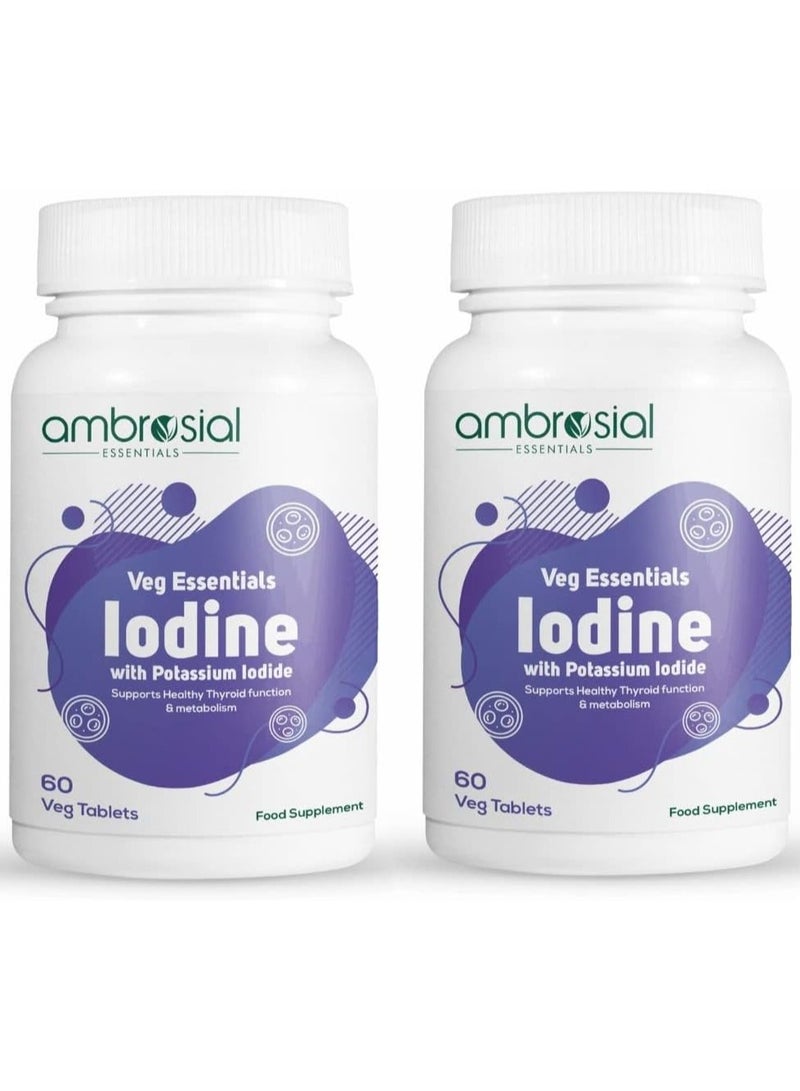 ambrosial Iodine With Potassium Iodide Support Metabolism Food Supplement 60 Tablets- Pack Of 2 - Image 1