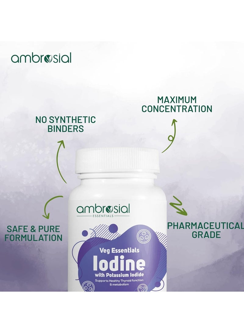 ambrosial Iodine With Potassium Iodide Support Metabolism Food Supplement 60 Tablets- Pack Of 2 - Image 5