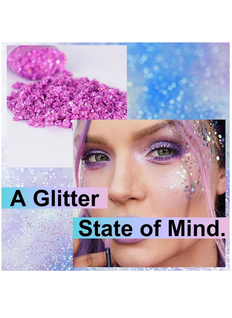 IKZEE Body Glitter Gel Stick for Women & Girls Easy to Apply & Remove Festival Glitter Liquid Eyeshadow Mermaid Sequins Chunky Glitter Gel Cosmetic for Body Face Hair Nails Makeup No.03  - Image 5