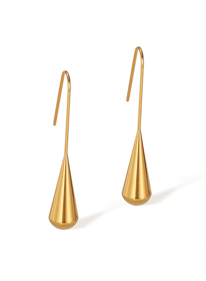 Ins Style Retro Earrings For Women Stainless Steel Simple Teardrop-Shaped Fashionable Temperament Versatile Earrings - Image 1