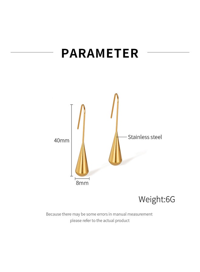 Ins Style Retro Earrings For Women Stainless Steel Simple Teardrop-Shaped Fashionable Temperament Versatile Earrings - Image 2