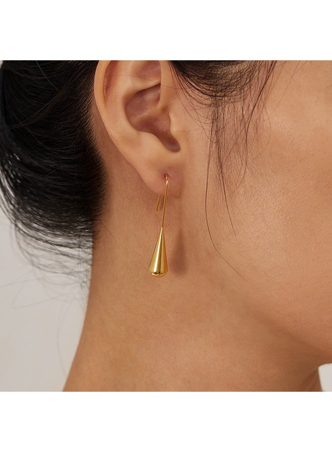 Ins Style Retro Earrings For Women Stainless Steel Simple Teardrop-Shaped Fashionable Temperament Versatile Earrings - Image 3