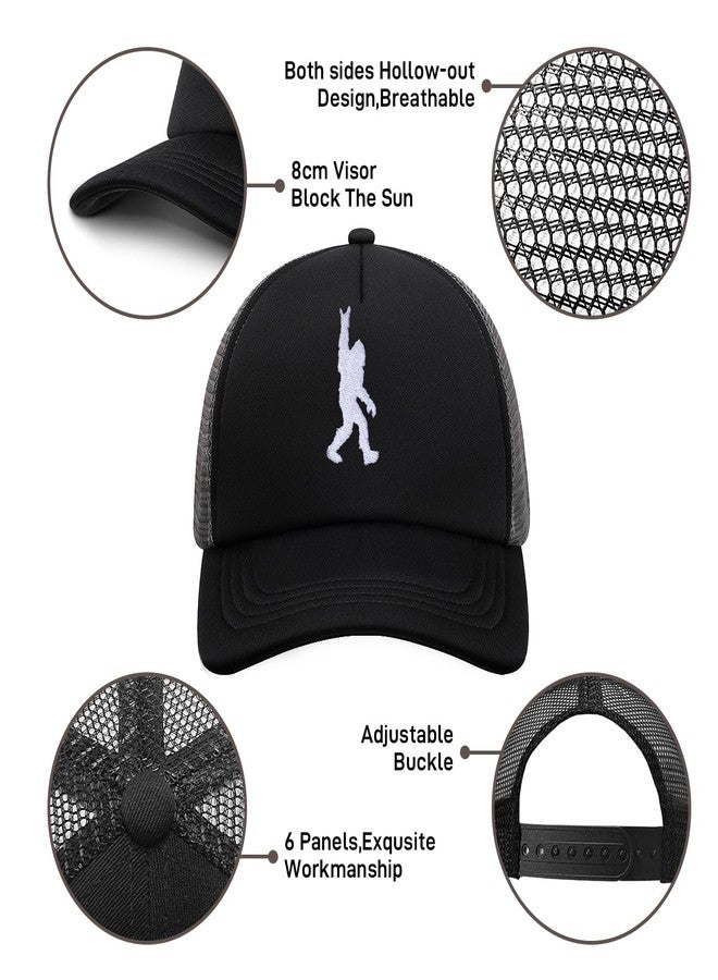 Big Foot Hat with Embroidery Mesh Baseball Cap for Men Women Gifts for Dad Sasquatch Hats Trucker Caps for Boy Girls One Size (US, Alpha, One Size, Gestures) - Image 3