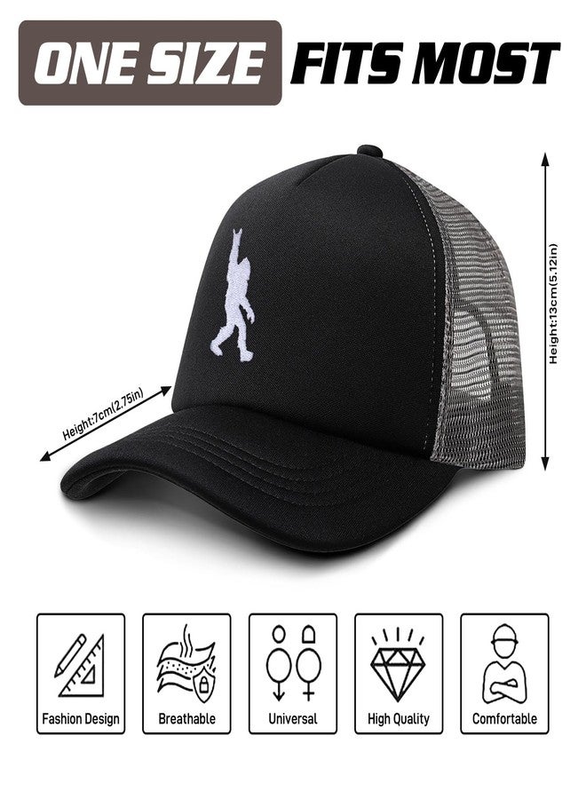 Big Foot Hat with Embroidery Mesh Baseball Cap for Men Women Gifts for Dad Sasquatch Hats Trucker Caps for Boy Girls One Size (US, Alpha, One Size, Gestures) - Image 2