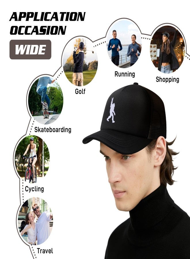 Big Foot Hat with Embroidery Mesh Baseball Cap for Men Women Gifts for Dad Sasquatch Hats Trucker Caps for Boy Girls One Size (US, Alpha, One Size, Gestures) - Image 4