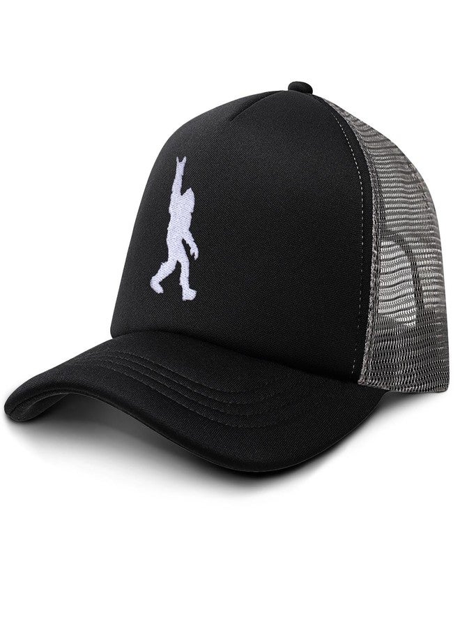 Big Foot Hat with Embroidery Mesh Baseball Cap for Men Women Gifts for Dad Sasquatch Hats Trucker Caps for Boy Girls One Size (US, Alpha, One Size, Gestures) - Image 1