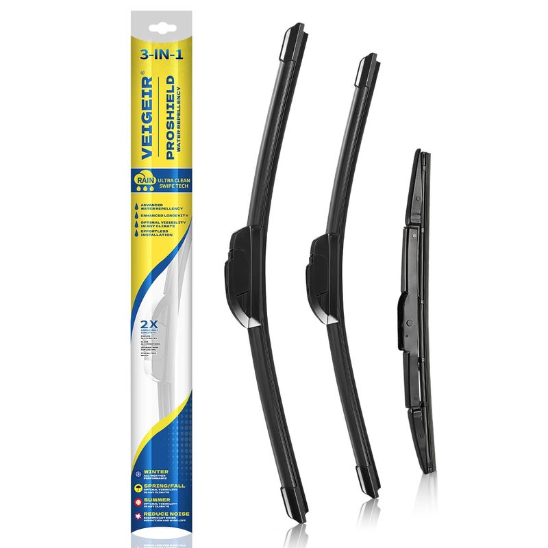 VEIGEIR 3 Pack Windshield Wiper Blades Compatible With Honda CRV CR-V 2012 2013 2014 2015 2016 Original Factory Quality Front Rear Wipers Blade Set for My Car - 26" 16" 13" - Image 1