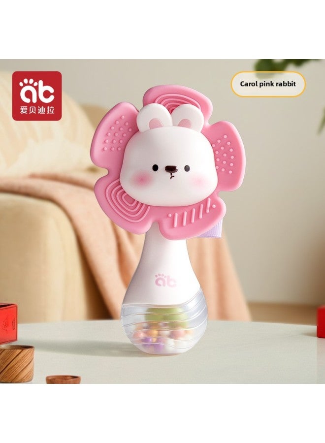 Baby Toy Music Hand Bell 3-6 Months Old Early Education Children Coax Baby Can Chew Baby 0-1 Years Old Hand Grasp-Color:Carlo Pink Rabbit—sand Hammer - Image 1