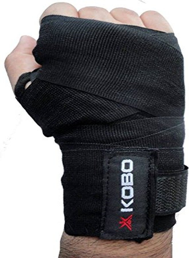 Kobo Exercise Weight Lifting/Boxing Hand Wrap Bandages/Power Gym Fitness Body Building Gloves Straps (Black) (Length 108") - Image 4